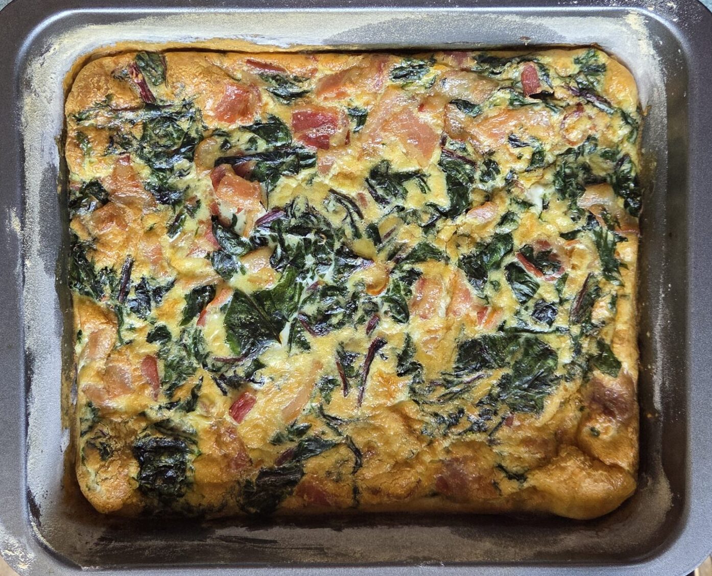Beet and bacon Frittata top view square