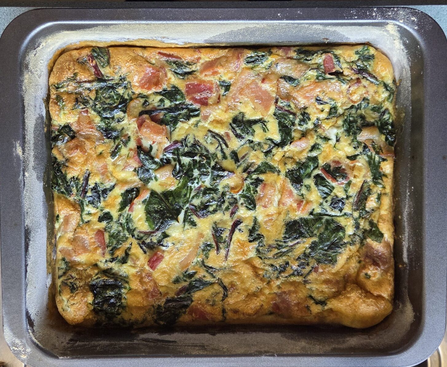 Beet and bacon Frittata top view square
