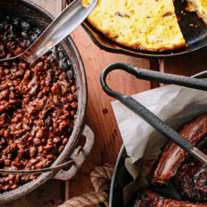BBQ Beans smoked in pot