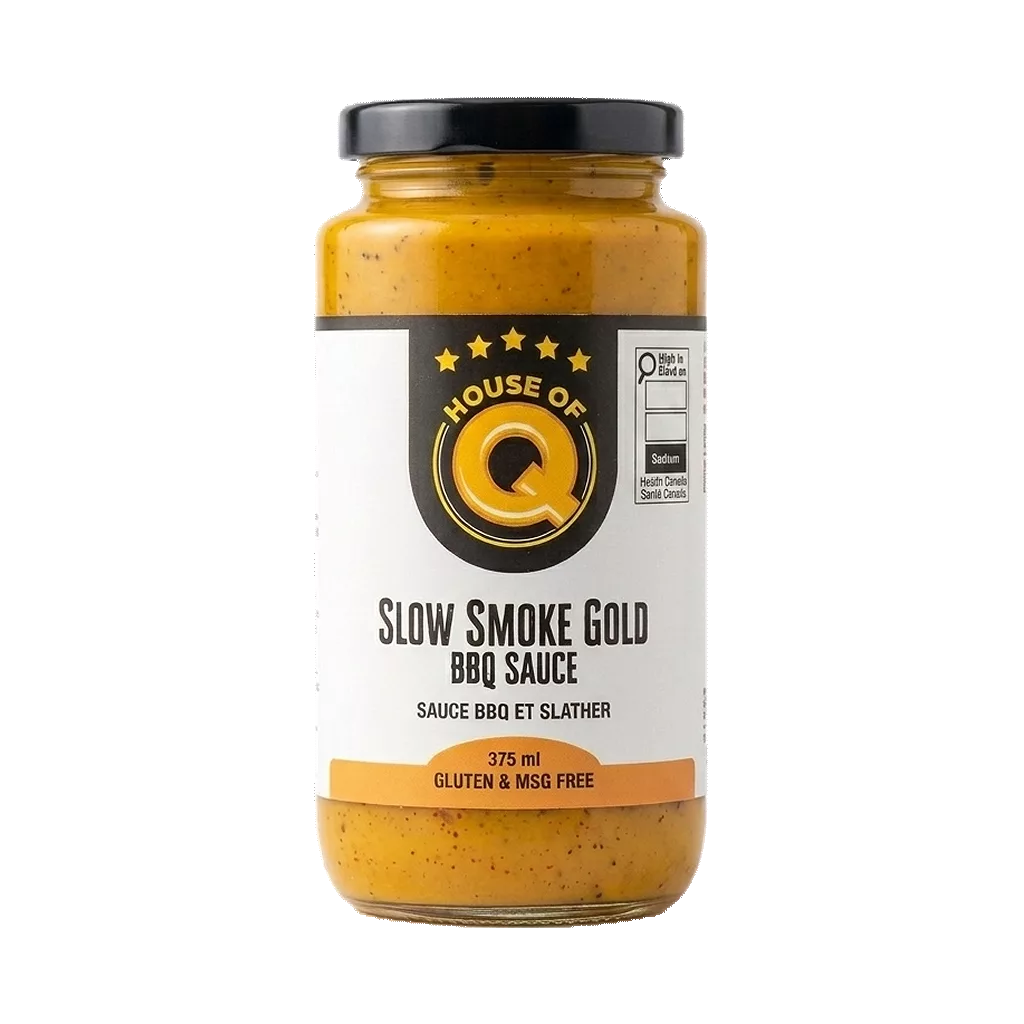 Slow Smoke Gold BBQ Sauce 2026 updated front no background SSG