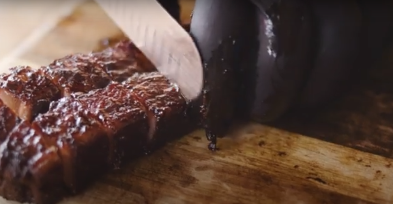 bacon bites strips cutting cubes