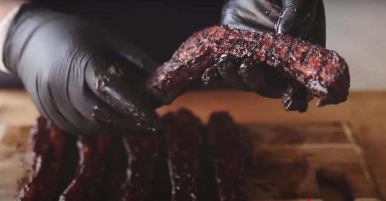 bacon bites strips finished and glazed