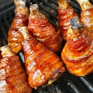 Bacon-Wrapped Chicken Legs 1 baconwrapped-chicken-legs