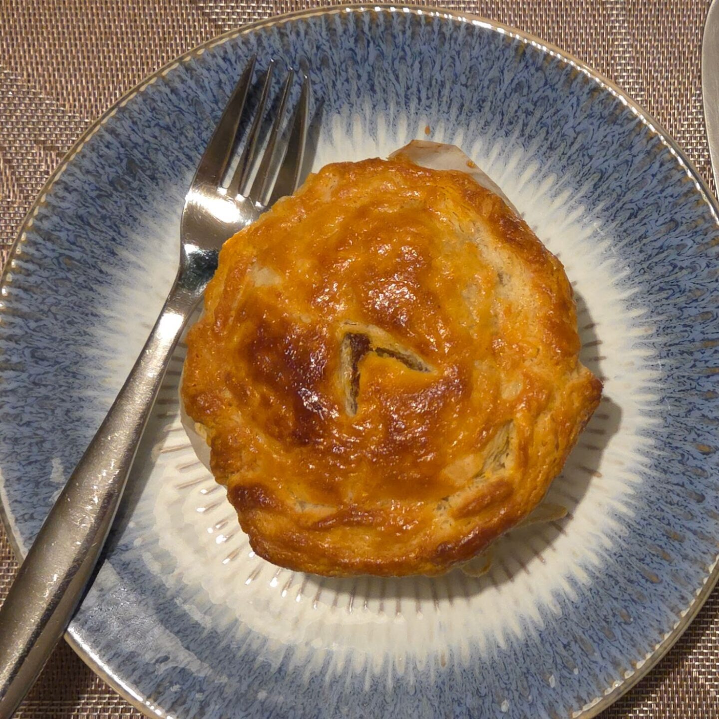 bbq pork mushroom meat pies plated square