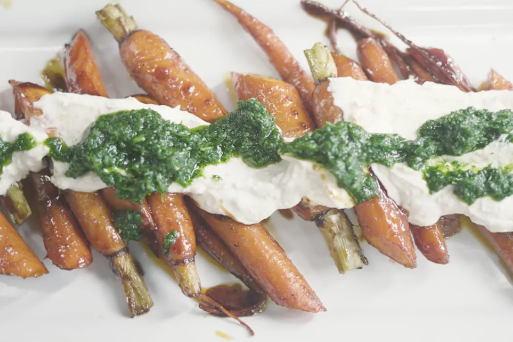 Barbecue Smoked Carrots 3 bbq smoked carrots with pesto