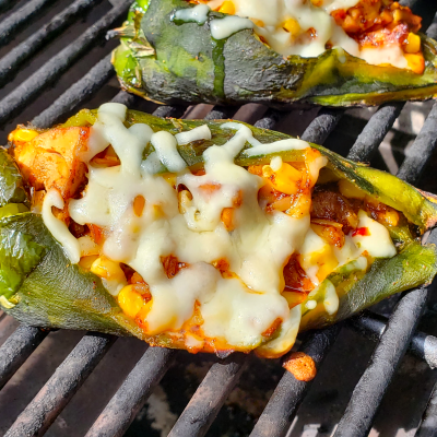 Grilled Chile Rellenos with chicken