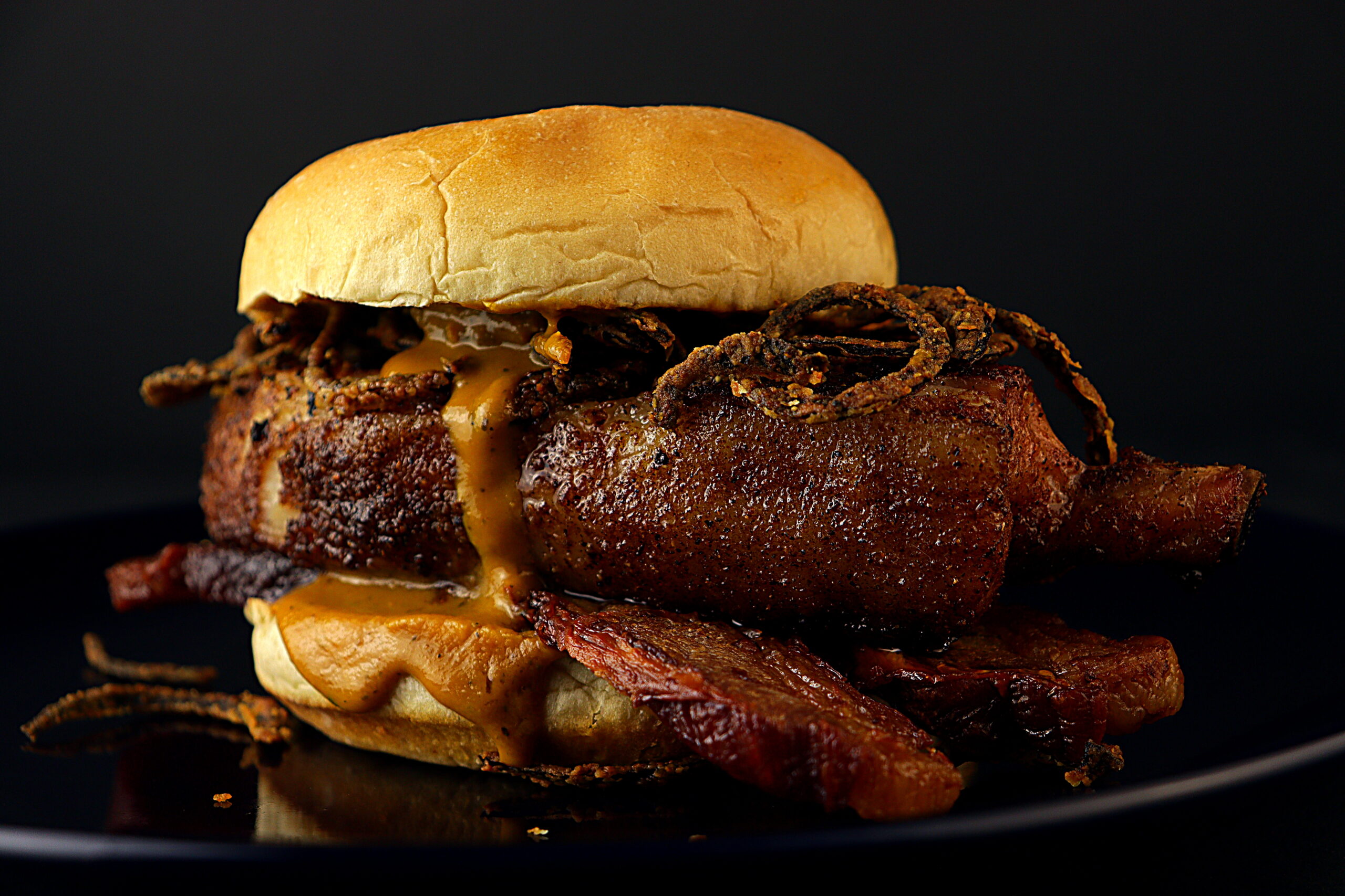 chicago pork chop sandwich plated smoked