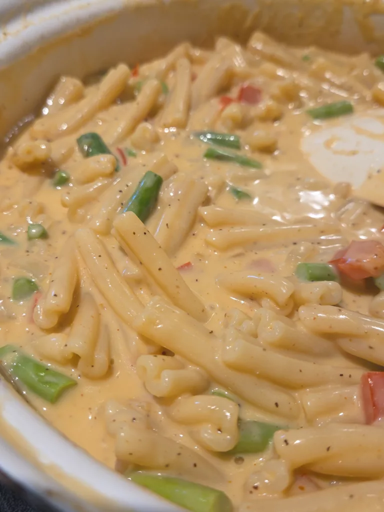 BBQ Brian's Smoked Mac n Cheese 2 smoked mac n cheese with curly pasta and asparagus