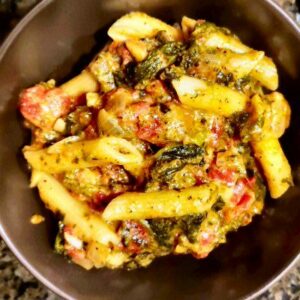 penne-pasta-spinach-gusto
