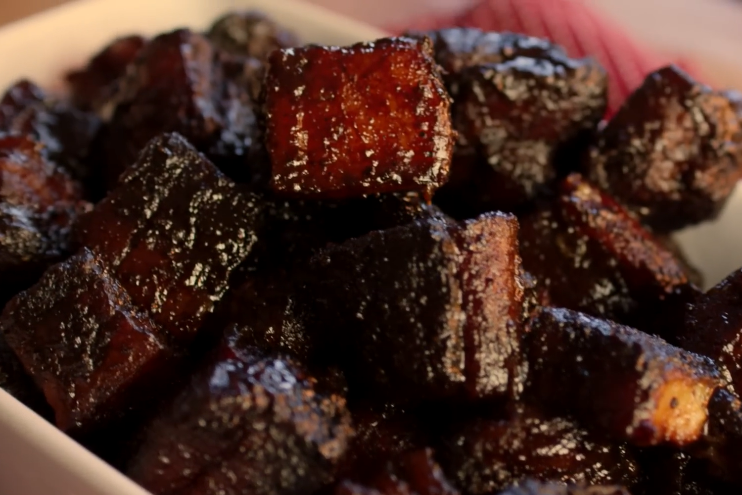 plated pork belly burnt ends