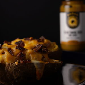 double stuffed potatoes with slow smoked gold and cheddar cheese